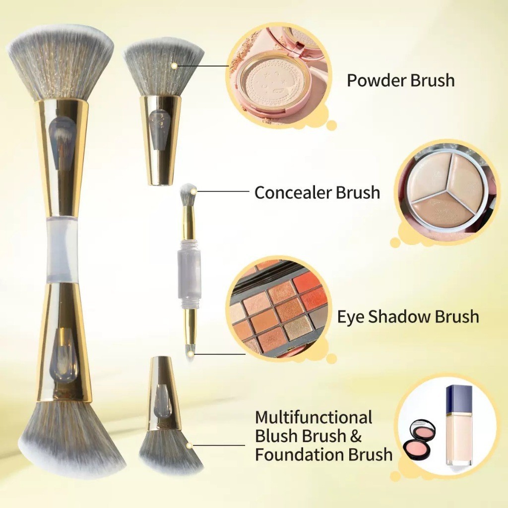 Pincel De Maquiagem Multifuncional 4 Em 1, Pincel Desmontável Para Contorno, Base E Retoques, Modelo Transparente em Oferta na Shopee