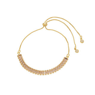 PULSEIRA RIVERA TAYLOR ZIRCÔNIA ROSA FOLHEADA À OURO 18K