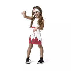 Fantasia Zumbi Infantil de Halloween Vestido Enfermeira Feminina