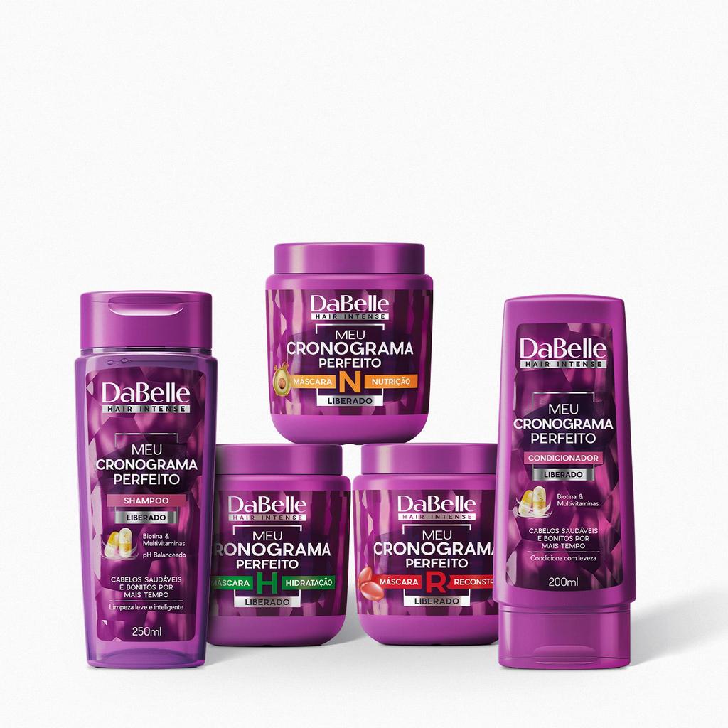 Kit DaBelle Hair Intense Meu Cronograma Perfeito (5 Produtos) em Oferta na Shopee