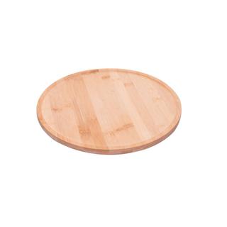 Tábua Giratória Lyor Redonda 30cm Bambu Natural para Servir Queijos Petiscos Aperitivos Mesa Posta Cozinha e Decoração