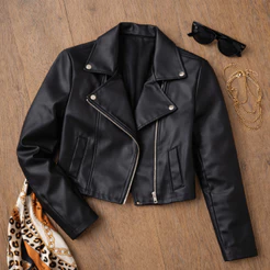 Jaqueta De Couro Feminina Com Ziper Inverno Elegante Courino Inverno Moda Blogueira