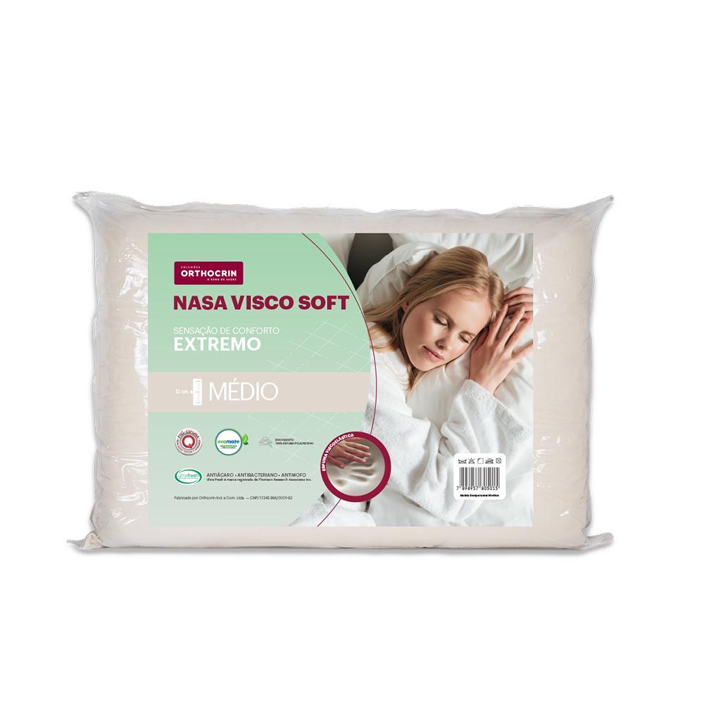 Travesseiro Médio Espuma da NASA Orthocrin Visco Soft - 48x68x12
