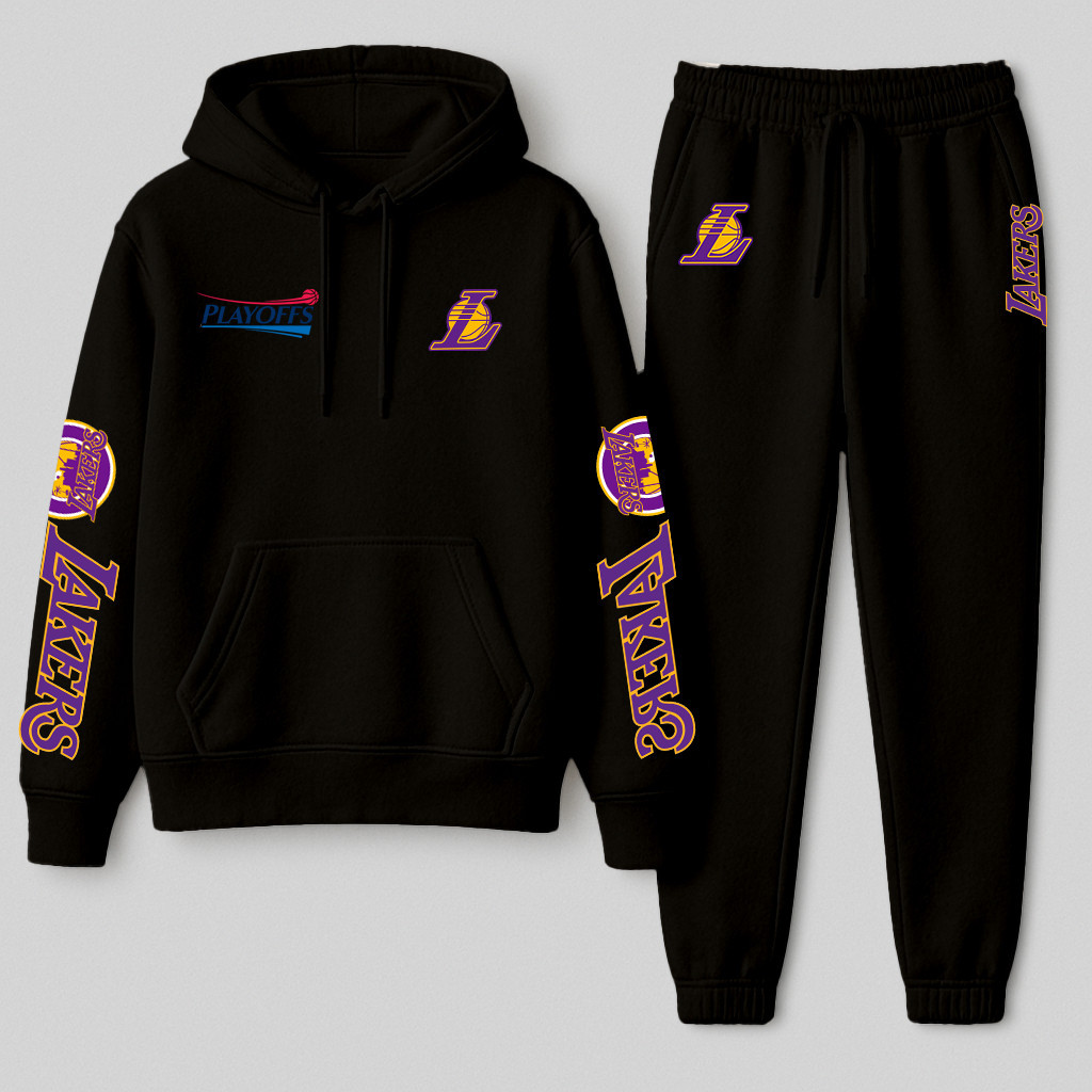 Kit Conjunto Moletom Canguru e calça moletom Com Capuz Basquete LA, Alta Qualidade Promoção Envio Rápido