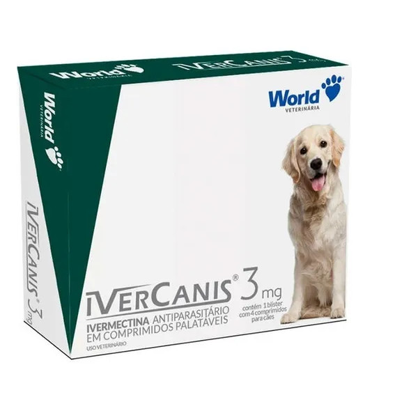 Ivercanis 3mg 4 Comprimidos - World em Oferta na Shopee