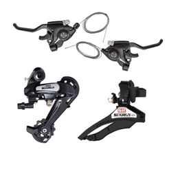 Kit Alavanca de Câmbio 21v + Câmbios Dianteiro + Traseiro Sunrun 7V/8V Importado Index 21v 24v