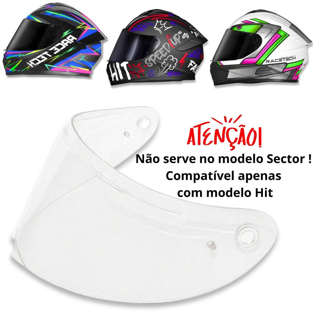 Viseira Antirrisco P/ Capacete Race Tech Hit em Oferta na Shopee