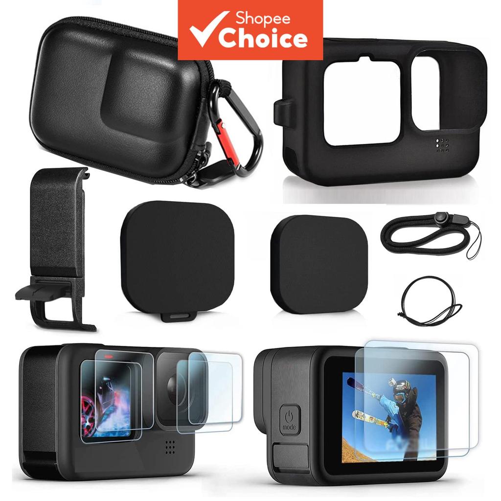 Capa De Câmera De Silicone Para GoPro Hero 13 12 11 10 9 Preta Resistente À Água