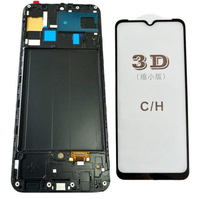 Tela Frontal Display Completo C/aro A50 A505 Original Oled Biometria + Pel 3d Envio Rápido