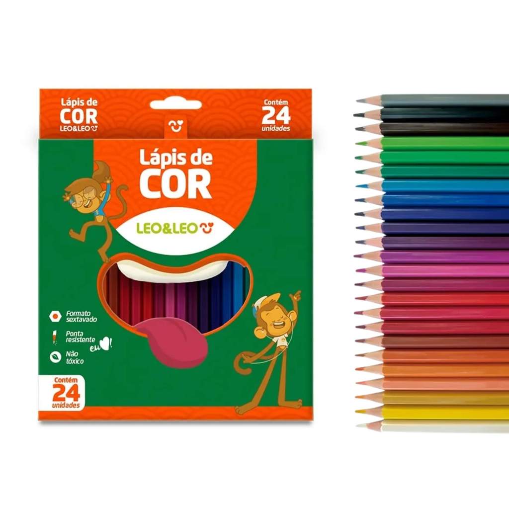 Lápis 24 Cores Sextavado Flex Leo&Leo Leonora - 4449