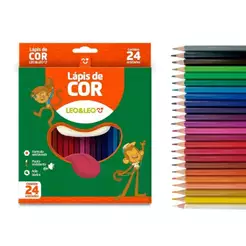 Lápis 24 Cores Sextavado Flex Leo&Leo Leonora - 4449