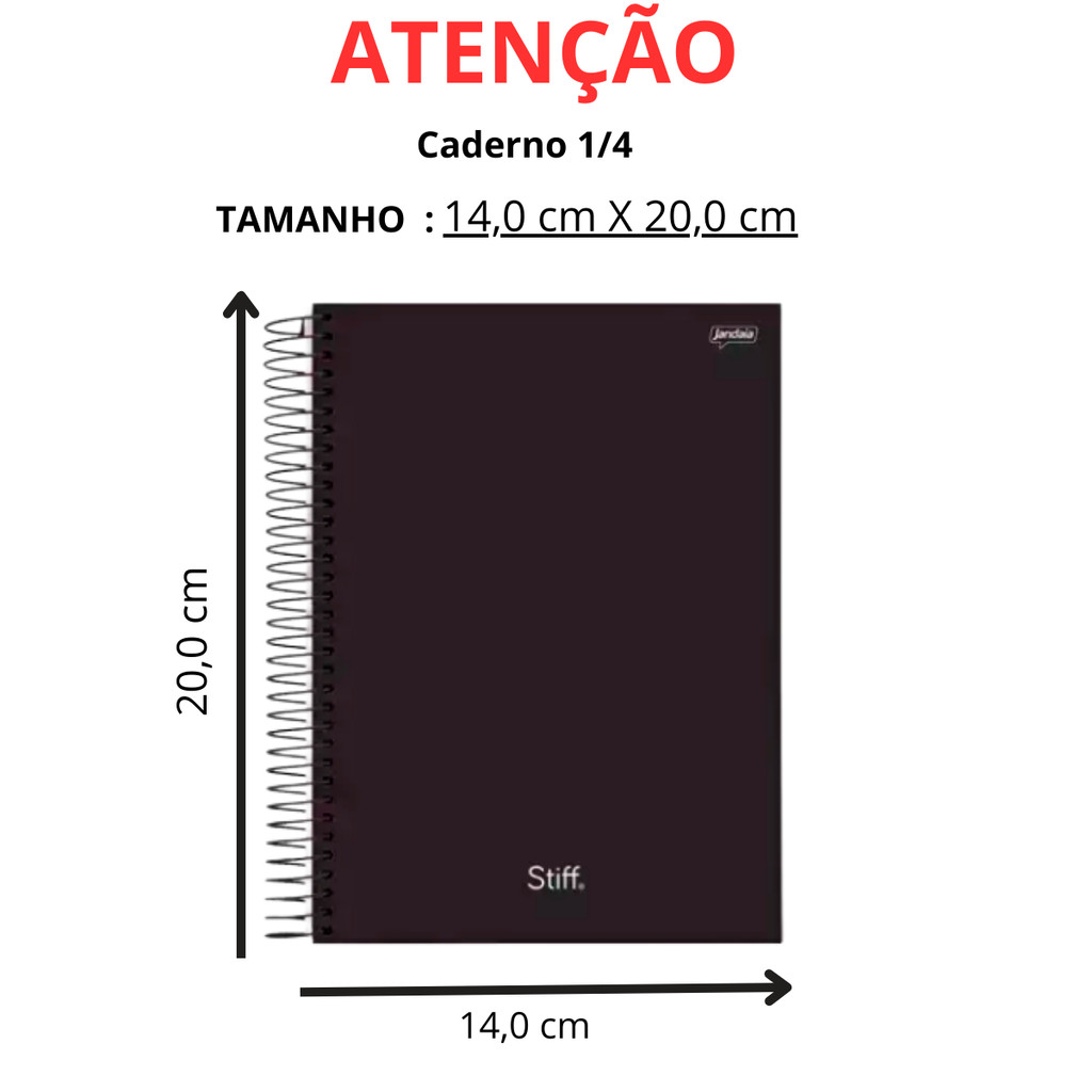 Kit com 10 Caderno de Arame PEQUENO 1/4 200 Folhas Capa Dura -Stiff Kit:Com 10 · foto 2
