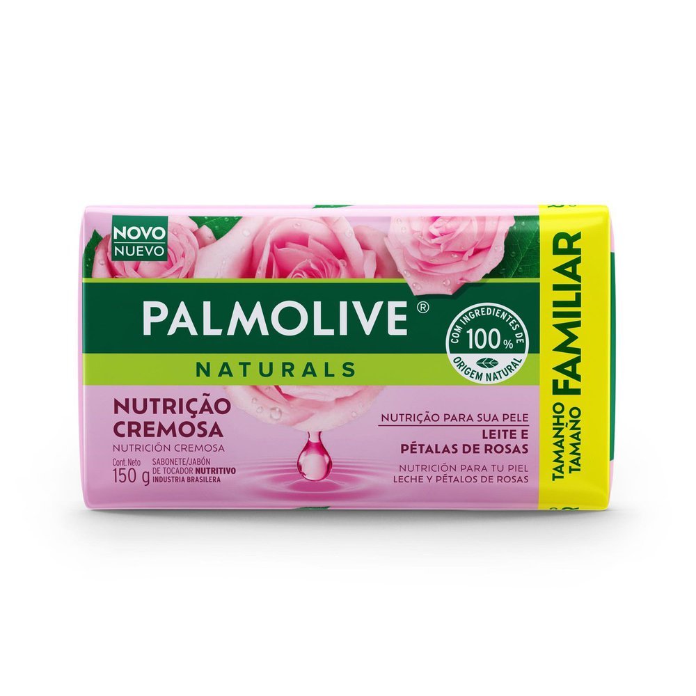 Sabonete Barra Palmolive Naturals Nutrição Cremosa Leite e Pétalas de Rosa 150g em Oferta na Shopee