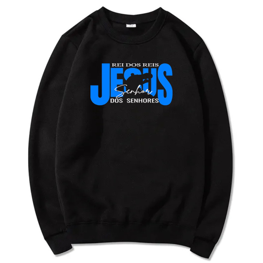 Blusa Moletom Flanelado Estampa Rei Dos Reis Envios Rapidos Sem Capuz