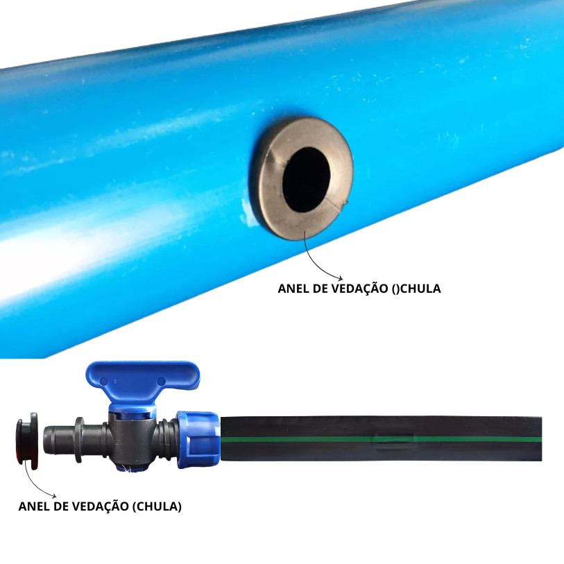REGISTRO INICIAL 16MM COM CHULA PARA FITA GOTEJADORA 10 UNI — imagem 2 de 2