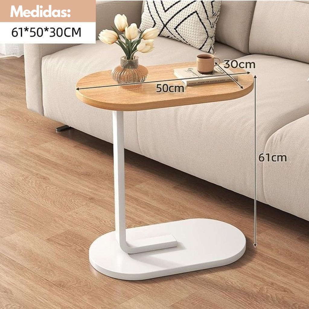 Mesa de Apoio de Canto Lateral Notebook Café Para Sofá Cama Decorativa  Elegante