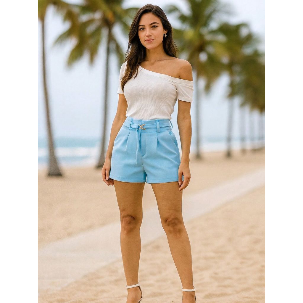 short alfaiataria, short jeans feminino cintura alta, short jeans verão feminino, short casual feminino, short moda f