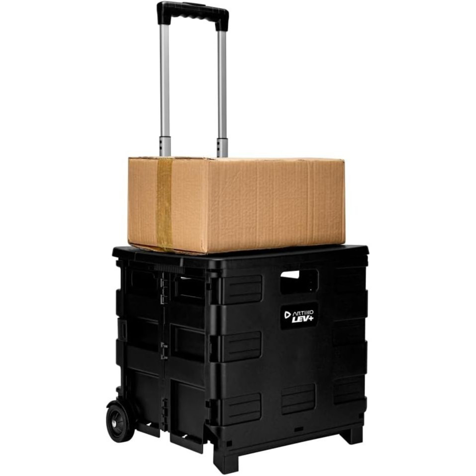 Carrinho Multiuso Dobrável Com Tampa Reforçado Até 25kg Compras Transporte Multifunções em Oferta na Shopee