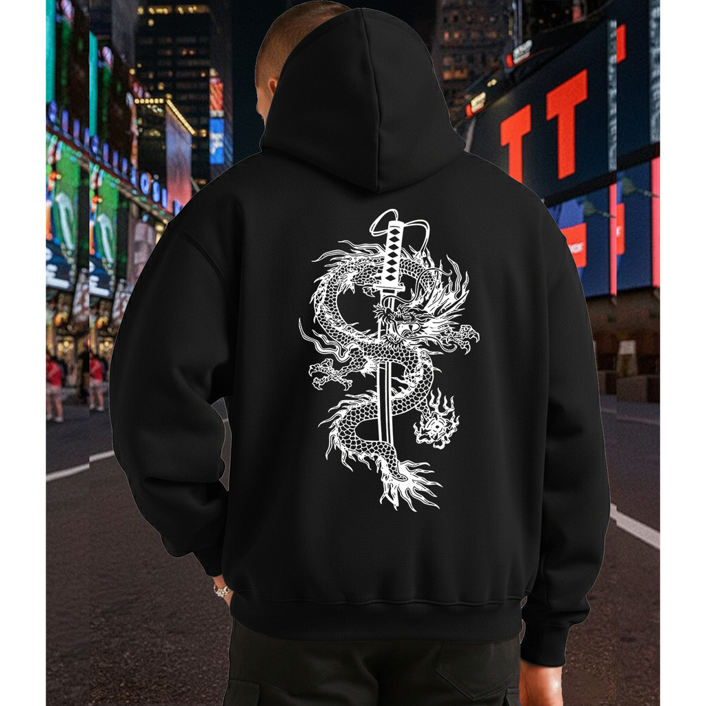 Moletom Canguru Dragon Dragao Estampado Capuz Bolso Flanelado Unissex Premium Urbano Casual Estilo
