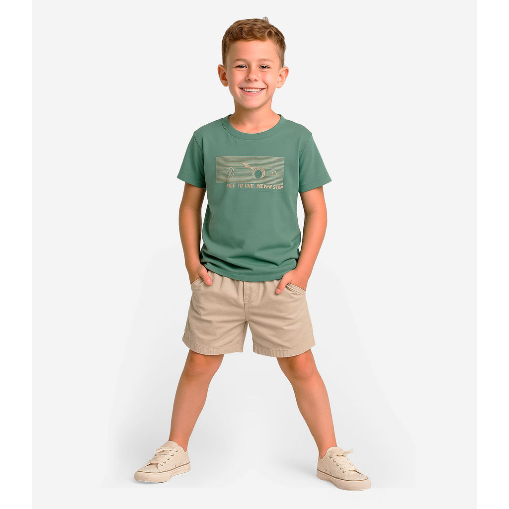 Conjunto Infantil Camiseta Com Bermuda Select Verde em Oferta na Shopee