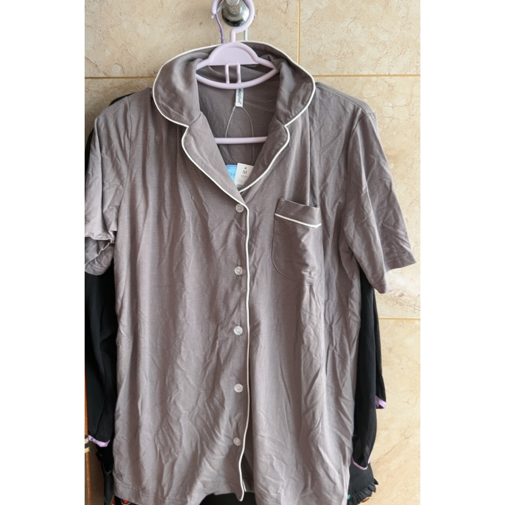 Imagem 〖 Japonês 〗 Desconto na marca pedido diário feminino outono estiramento confortável pijamas Loungewear manga curta 0P142