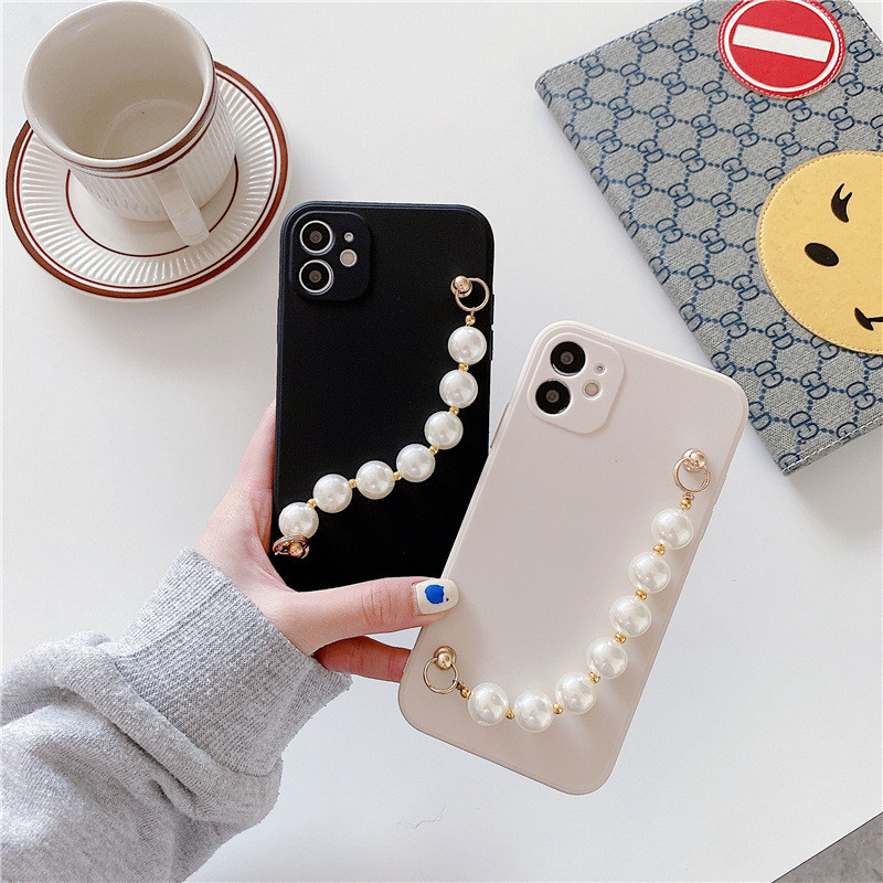 Capa Para Samsung Galaxy S26 S25 S24 S23 S22 S21 S20 A55 A35 A05 A04 A15 A25 A24 M14 M54 M34 Pulseira de pérola