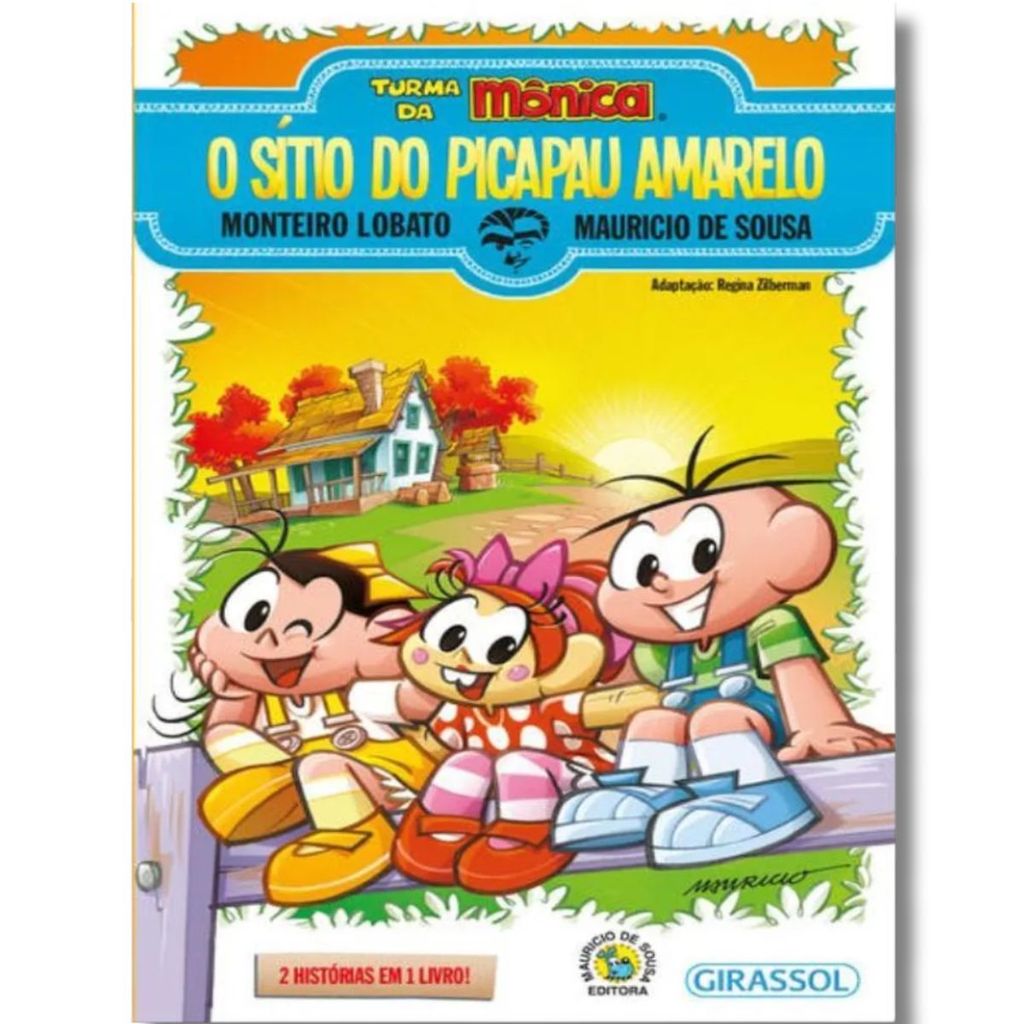 Livro Infantil | Turma da Mônica e Monteiro Lobato | Vira-Virou | 2 Histórias em 1 Livro