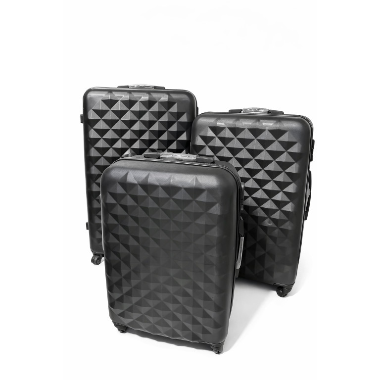 Kit Mala de Viagem 3 Peças ABS 360° Rodinhas Giro 360 Mala de Bordo Mala Pequena Média Grande 19 24 27  Resistente