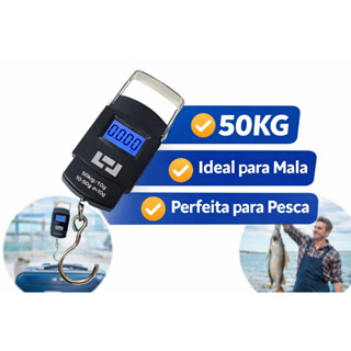 Balança Digital 50kg Portátil Gancho Mala Pesca Viagem em Oferta na Shopee