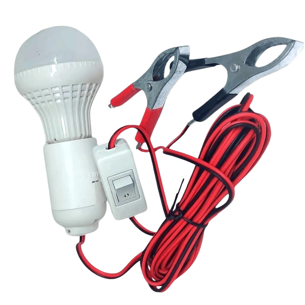 Pendente lanterna luz de led extensão garra jacaré para bateria 12 volts