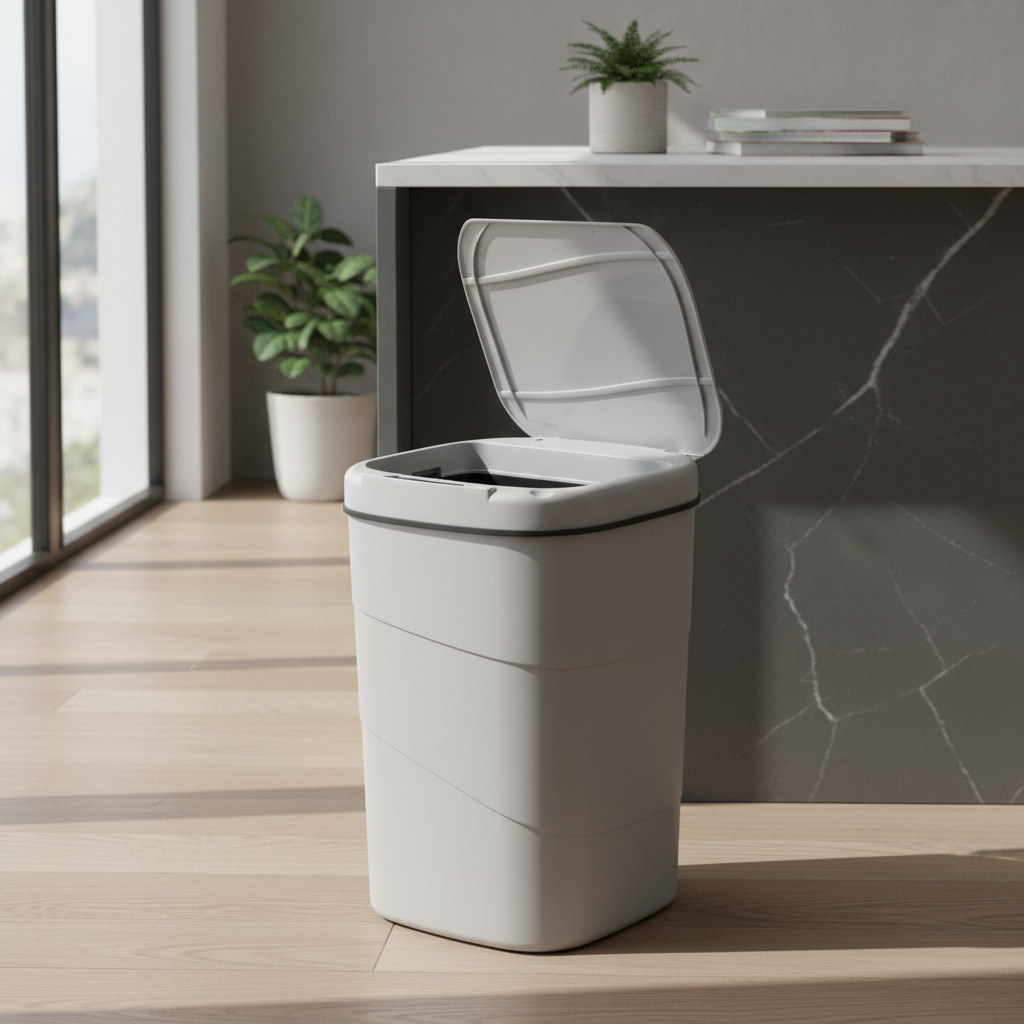 Lixeira Sensor Automático Inteligente Abre Fácil Cesto 17l