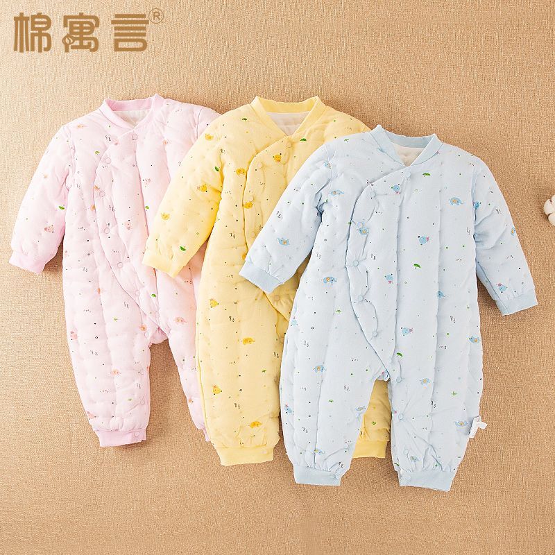 Roupas de bebê mantendo roupas de algodão quentes clipes de bebê moda algodão escalada engrossado roupas recém-nascidos 