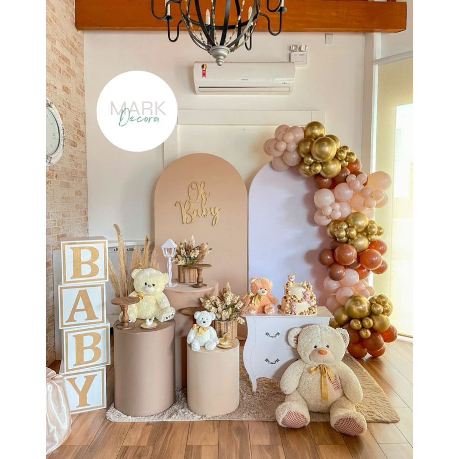 trio capas cilindros bege  + capa painel romano bege  2m x 1m veste fácil festa em Oferta na Shopee