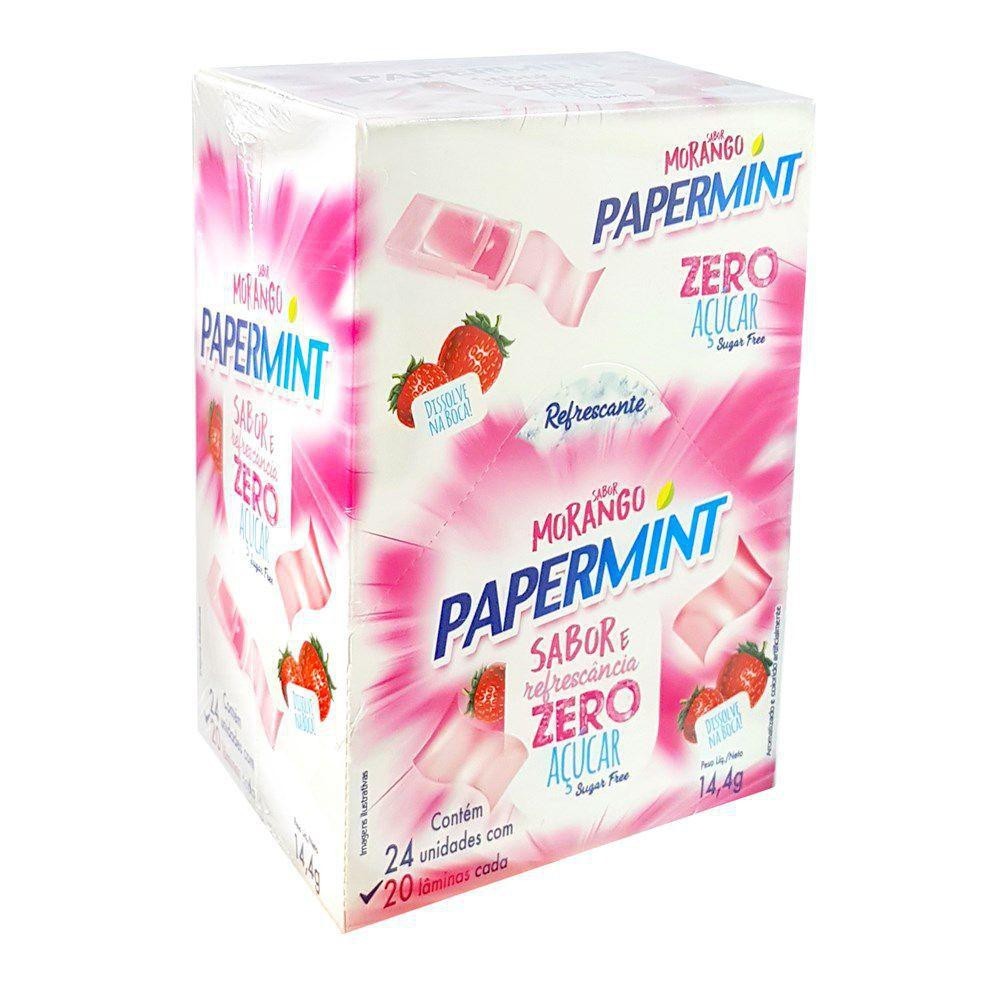 Caixa com 24 Unidades PaperMint Lâminas Refrescante Sem Açúcar paper mint em Oferta na Shopee