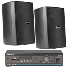 Kit Som Ambiente Frahm Slim 500 + 2 Caixas Ps200 60wrms Preta