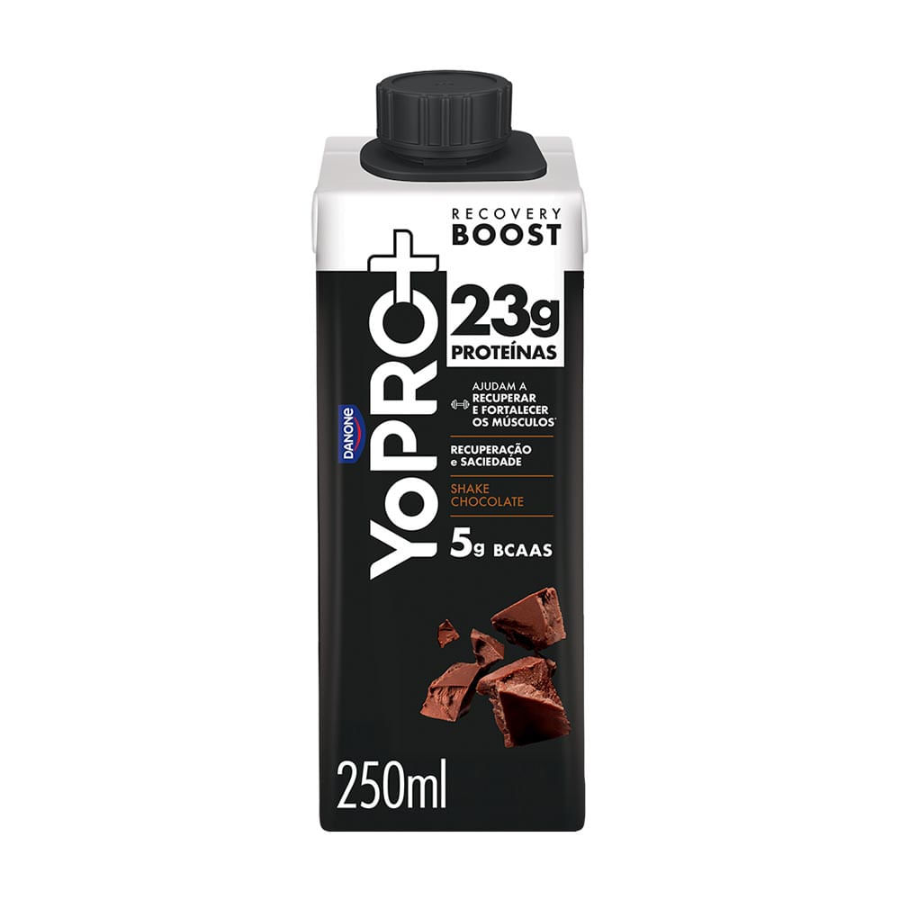 YoPro + Recovery Boost Shake Chocolate com 23g Proteínas 5g de BCAAS 250ml