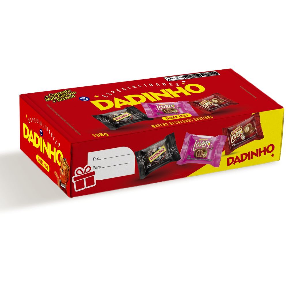 Bombons Dadinho Wafers Sortidos 198g em Oferta na Shopee