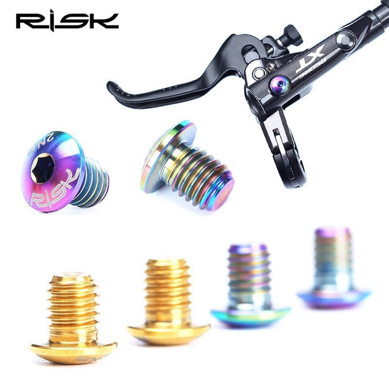 RISK TC4 Parafusos Da Tampa Do Cilindro De Óleo Para Freio De Bicicleta Shimano Alavanca Disco De Titânio Parafuso Fixo