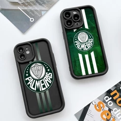 Capinha Capa de silicone Anti-impacto Palmeiras para iPhone XR 11 12 13 14 15 16 17 pro max plus case