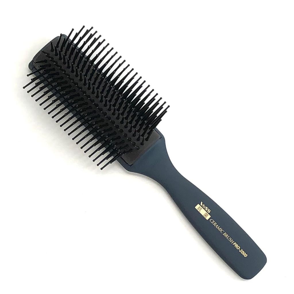 Vess Made in Japan Escova de sopro para cabeleireiros 9 linhas profissional feita por fabricante comercial antibacteriano fosco áspero pintado PRO-200