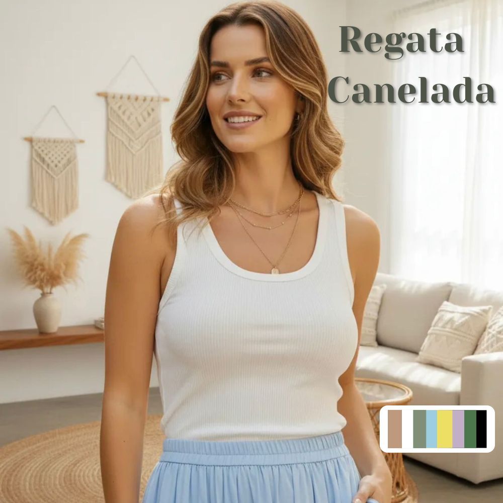Regata Feminina Canelada Premium | Modela O Corpo | Básica Moderna em Oferta na Shopee