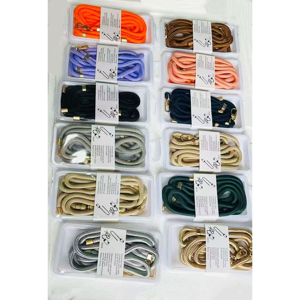 Kit de luxo Dulpo cordão para pescoço para mão Dourado Cordao Duplo forte para celular iPhone androide em Oferta na Shopee