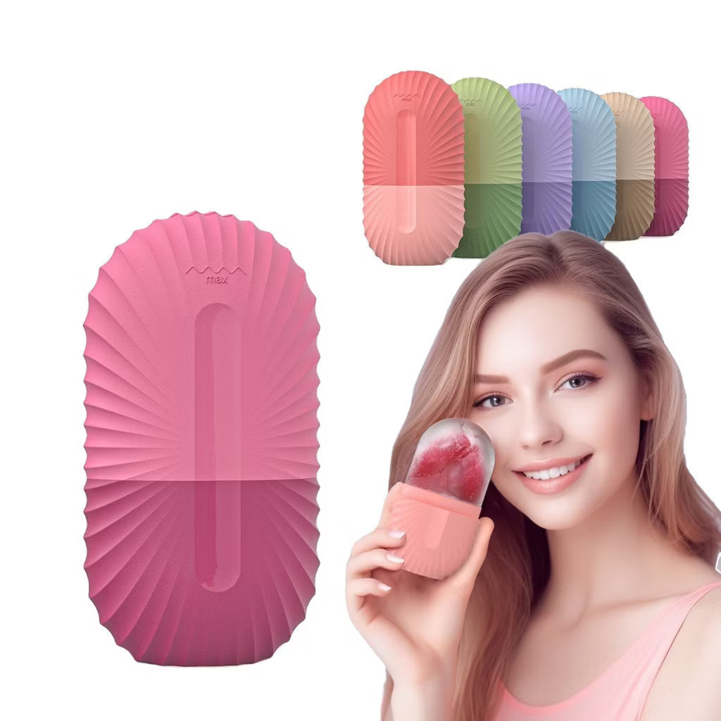 Um massageador facial refrescante em rolo para cuidados com a pele e massagem, que reduz a acne e é reutilizável.