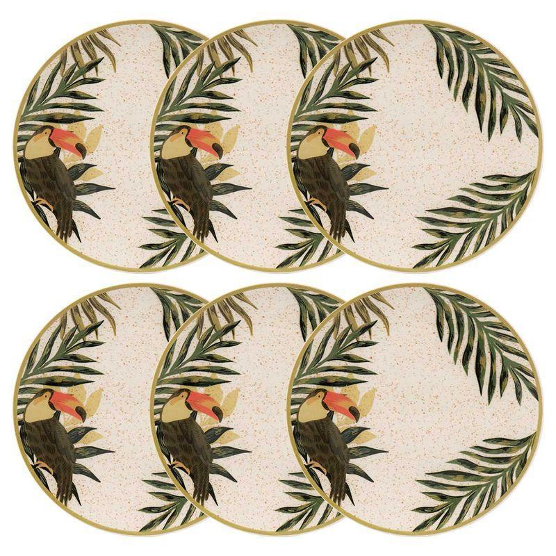 Jogo de 6 Pratos Rasos 26 cm Oxford Unni Tropicano