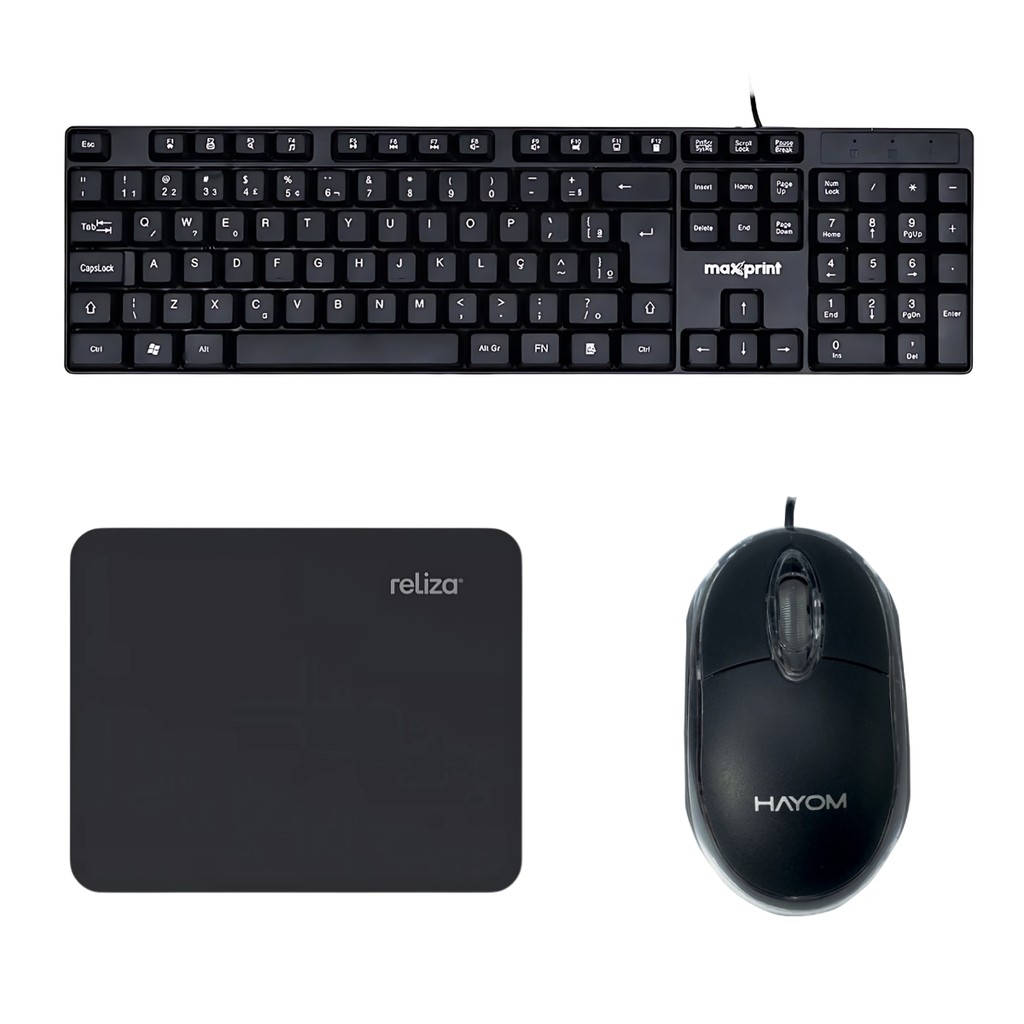 Kit Teclado mouse mousepad office com fio usb pc notebook computador barato garantia em Oferta na Shopee
