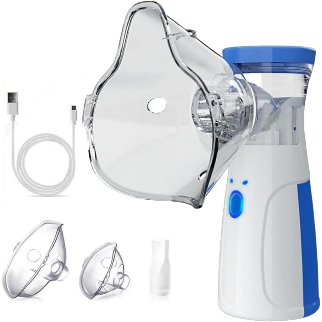 Nebulizador Sem Fio Recarregavel USB Compacto Portatil Silencioso Criança e Adulto Mesh Mini