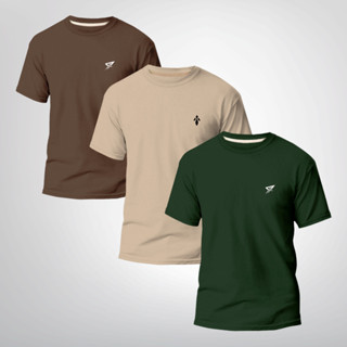 Kit 3 Camisetas Básicas Masculina Slim Algodão em Oferta na Shopee