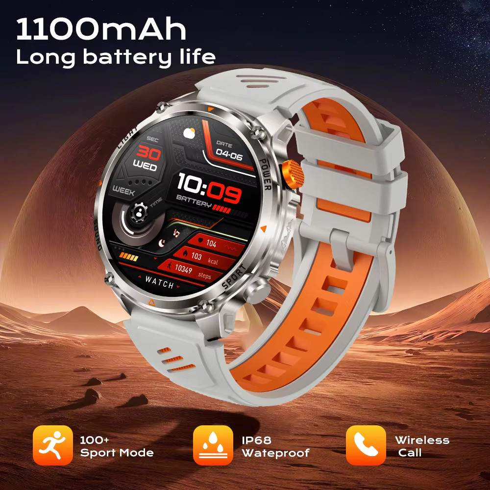 Novo T-Rex 3 Ultra 1100mAh Bateria Smart Watch Homens GPS Tracker Bússola Relógios esportivos impermeáveis 2026