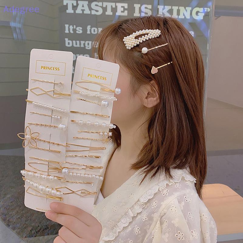 Adegree 3/4/5 Pçs/Set Moda Pérola Grampos De Cabelo Para Mulheres Doce Menina Simples Liga Artesanal Presilhas Acessório