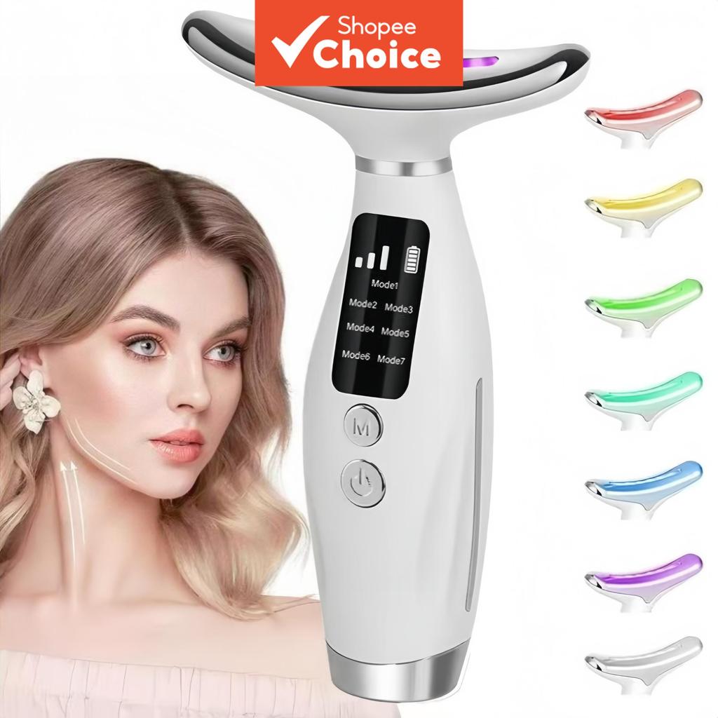 Massageador Facial e Pescoço de 1 unidade, Terapia de Luz Vermelha Manual para o Rosto - Dispositivo de Beleza Facial